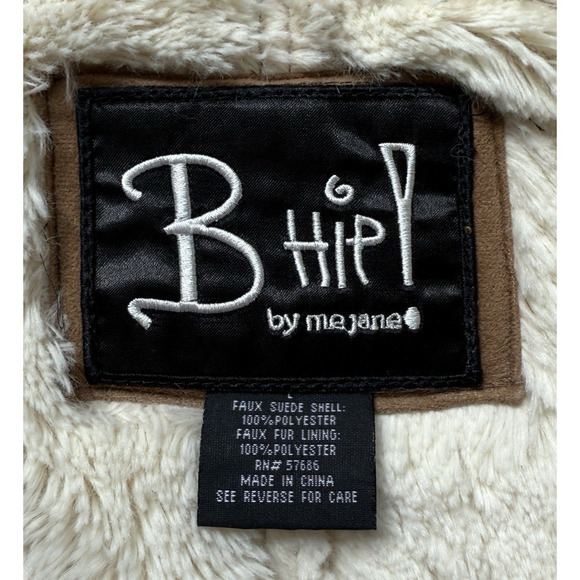 Bhiel by Mejane Y2K Panel Faux Suede Jacket Sz L Brown Aztec Western Faux Fur - Picture 5 of 10